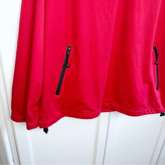 Greg Norman Golf Jacket Pullover 1/3 Zip Windproof Sz Large Red Water Repellent - Picture 6 of 12